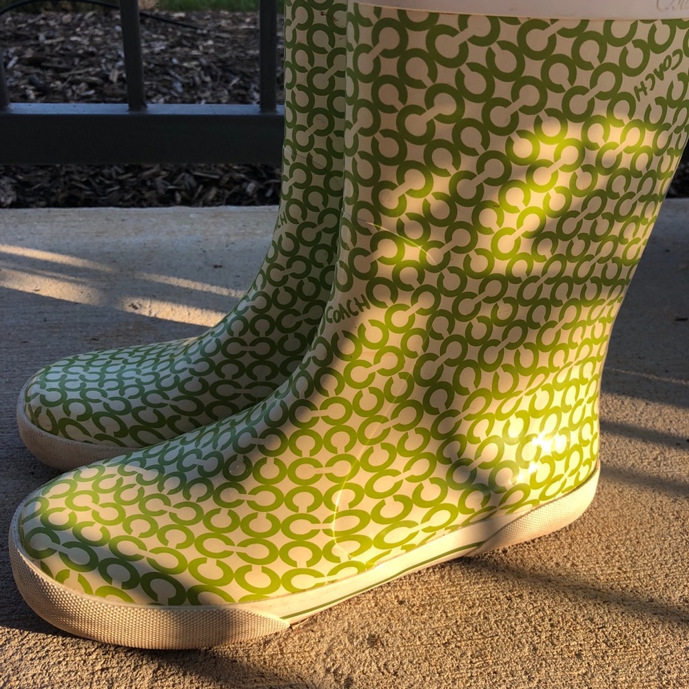 Authentic Coach rain boots size 8.5